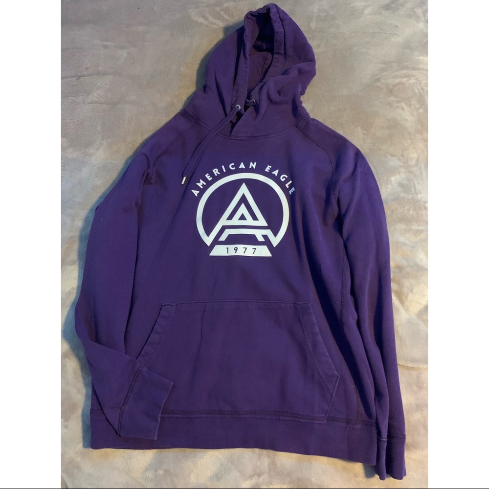 A purple American eagle hooded sweatshirt